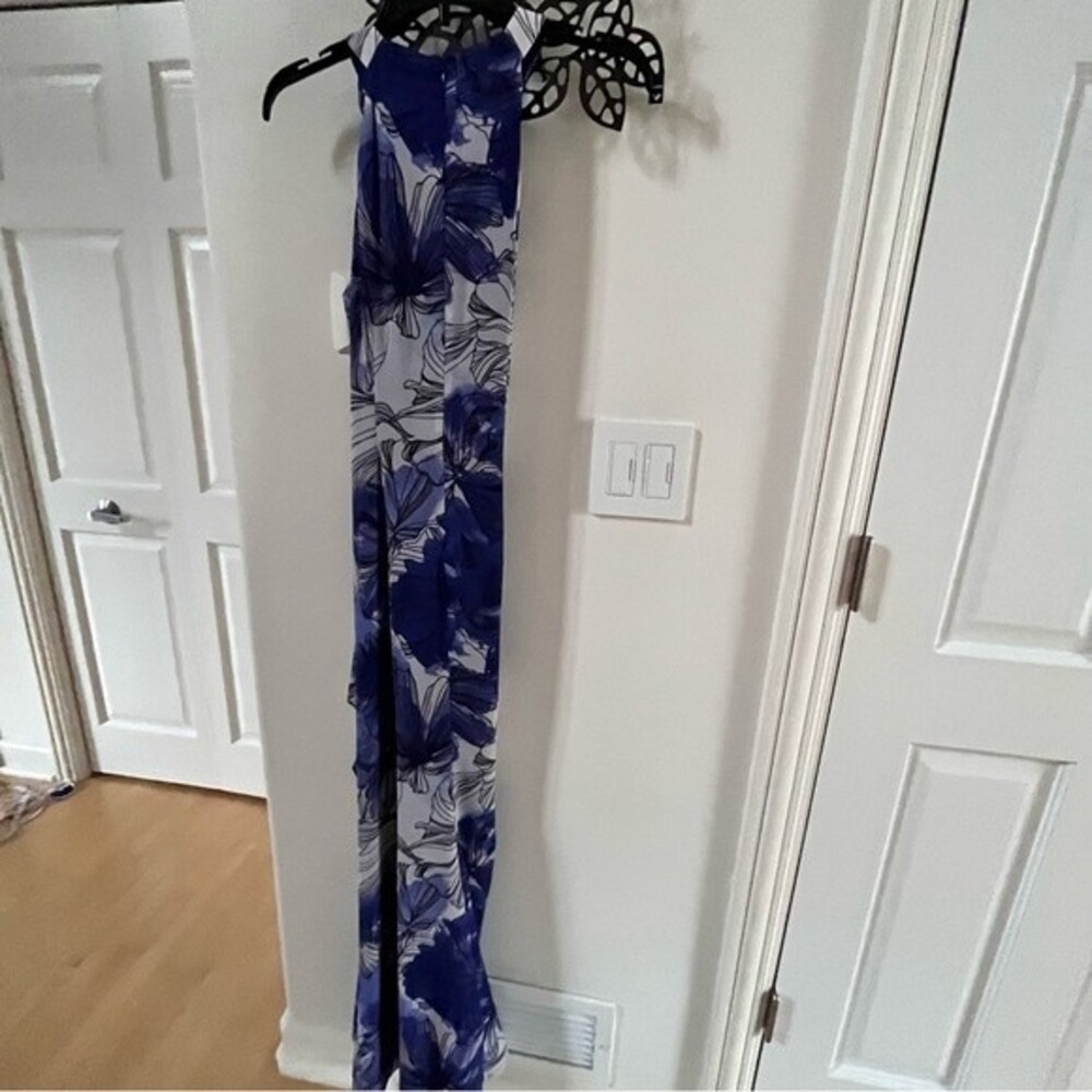 Badgley Mischka by Mark And James Floral Print Drape Front Maxi Dress 4 NWOT - Picture 5 of 14